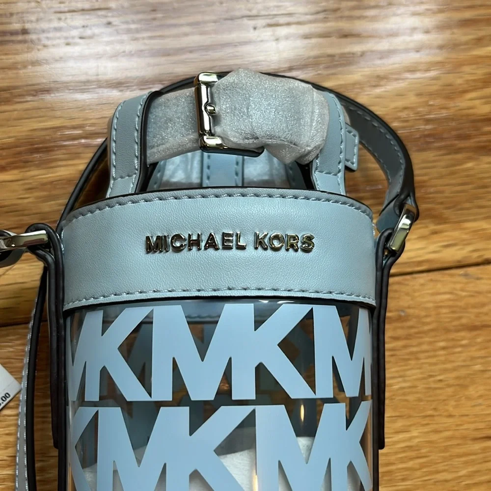 NWT  MICHAEL KORS PALE OCEAN BLUE WATER BOTTLE HOLDER Bag - Picture 7 of 11